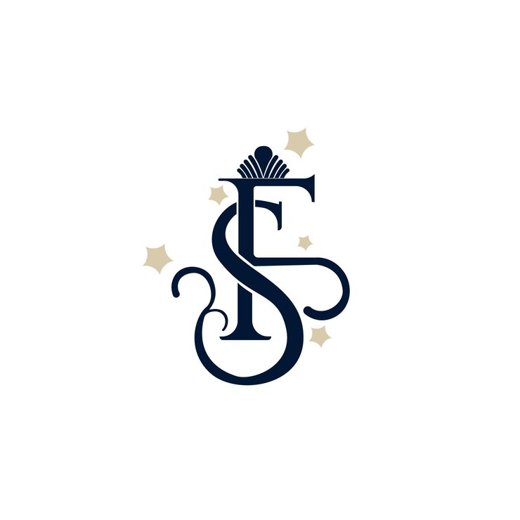 Vector diseño de logotipo de lujo de letras fs