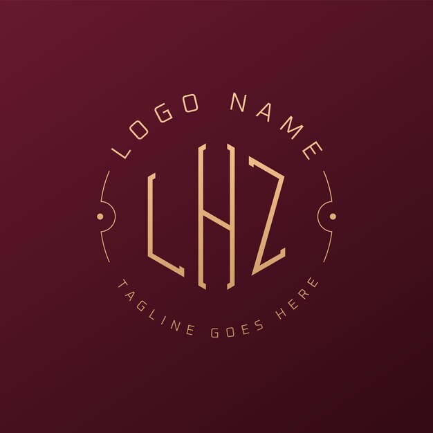 Diseño de logotipo de lujo LHZ Letra elegante LHZ Monograma Logotipo minimalista Poligono LHZ Template de diseño de logotipo
