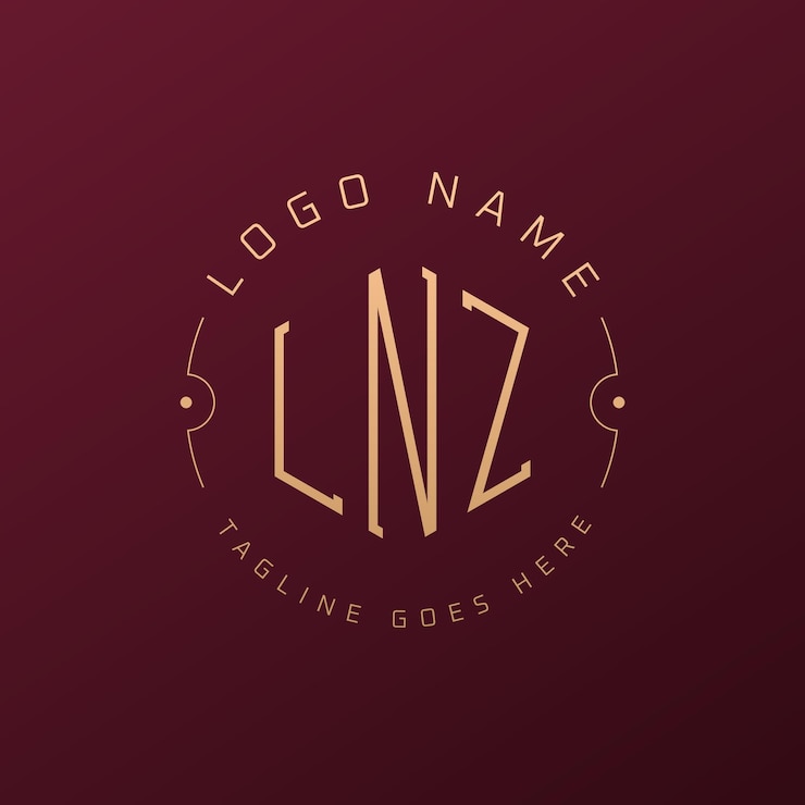 Vector diseño de logotipo de lujo de lnz letra elegante lnz monograma logotipo minimalista poligono templata de diseño de logotipo lnz