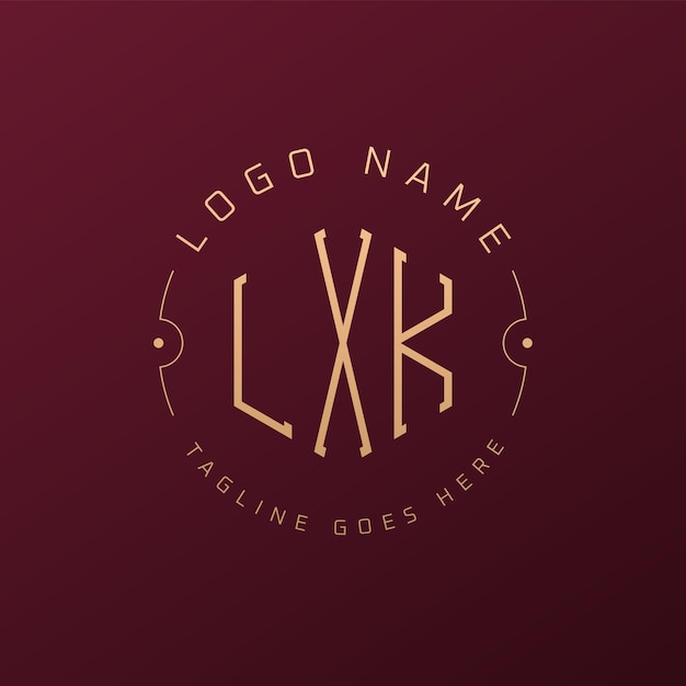 Diseño de logotipo de lujo LXK Letra elegante LXK Monograma Logotipo minimalista Poligono LXK Modelo de diseño de logotipo