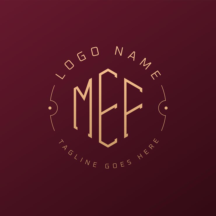 Vector diseño de logotipo de lujo mef letra elegante mef monograma logotipo minimalista poligono mef templata de diseño de logotipo