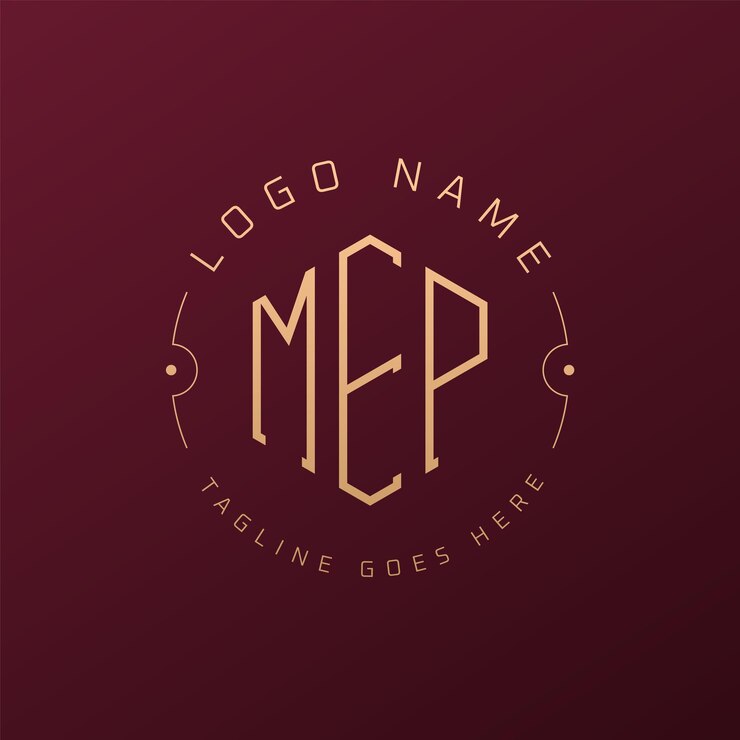 Vector diseño de logotipo de lujo de mep, letra elegante, monograma mep, logotipo minimalista, polígono, plantilla de diseño de logotipo mep.
