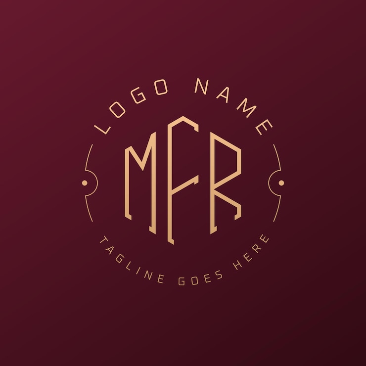 Vector diseño de logotipo de lujo mfr letral elegante mfr monograma logotipo minimalista poligono mfr templata de diseño de logotipo
