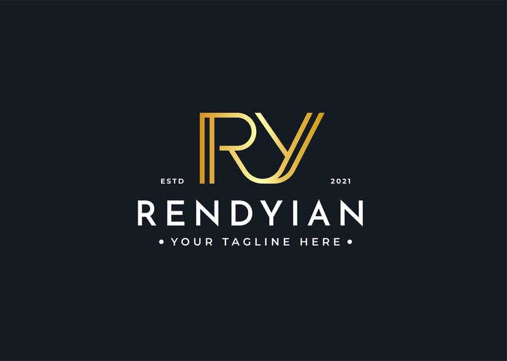 Vector diseño de logotipo de lujo minimalista letter ry para marca personal o empresa