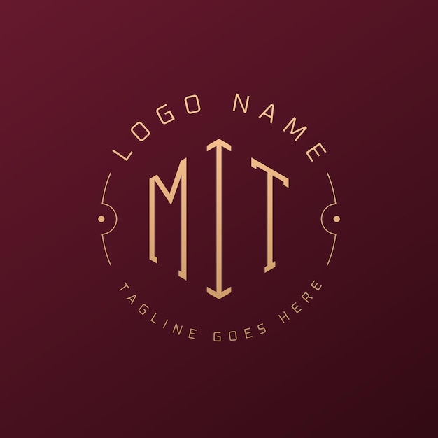 Diseño de logotipo de lujo de MIT Letra elegante de MIT Monograma de logotipo minimalista Poligono de MIT Template de diseño de logotipo