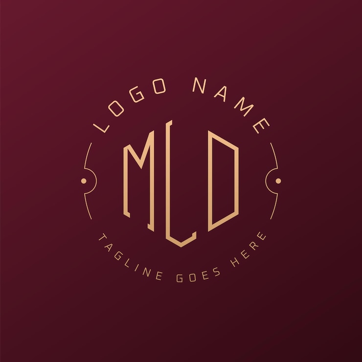 Vector diseño de logotipo de lujo mld letra elegante mld monograma logotipo minimalista poligono plantilla de diseño de logotipo mld