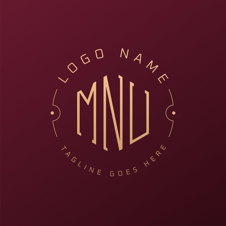 Vector diseño de logotipo de lujo de mnu letra elegante mnu monograma logotipo minimalista polígono mnu plantilla de diseño de logotipo