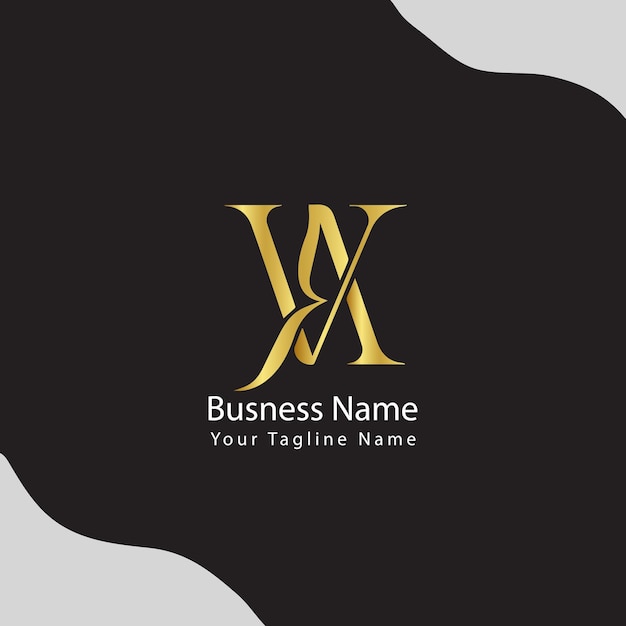 Diseño de logotipo de lujo con monograma y iniciales de VA