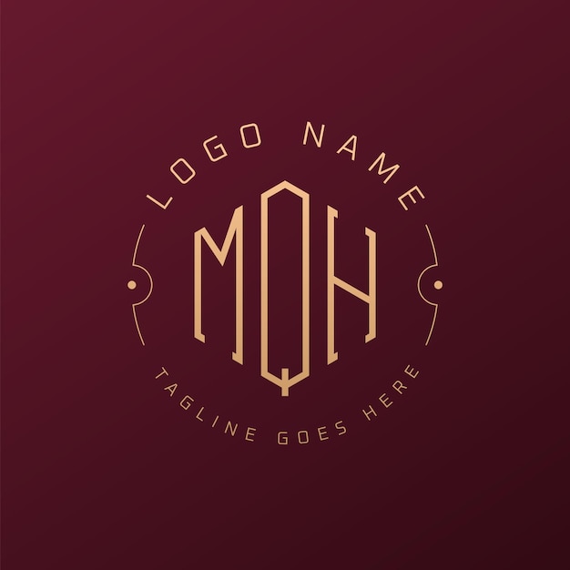 Diseño de logotipo de lujo MQH Letra elegante MQH Monograma Logotipo minimalista Poligono plantilla de diseño de logotipo MQH