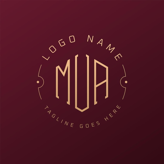 Diseño de logotipo de lujo MUA Letra elegante MUA Monograma Logotipo minimalista Poligono plantilla de diseño de logotipo MUA