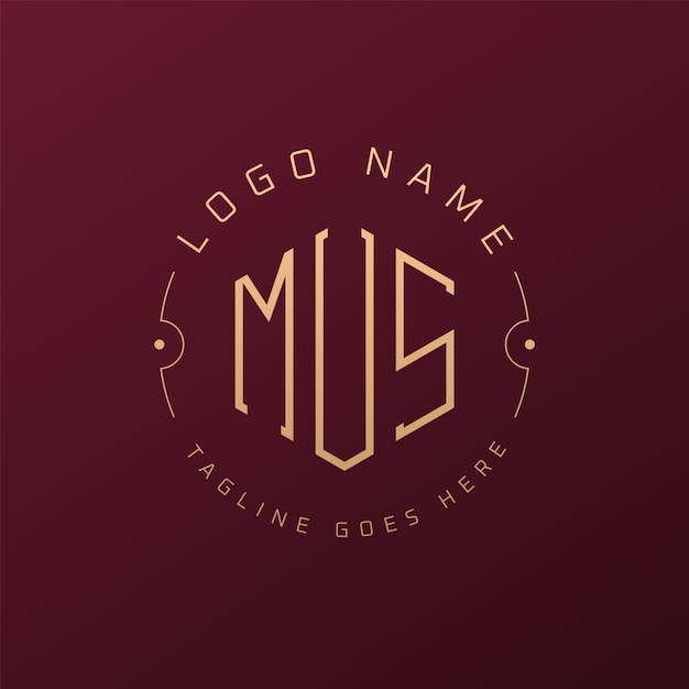 Diseño de logotipo de lujo de MUS Elegante letra de MUS Monograma de logotipo Minimalista Poligono de MUS Template de diseño de logotipo