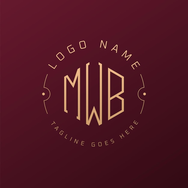 Diseño de logotipo de lujo MWB Letra elegante MWB Monograma Logotipo minimalista Poligono plantilla de diseño de logotipo MWB