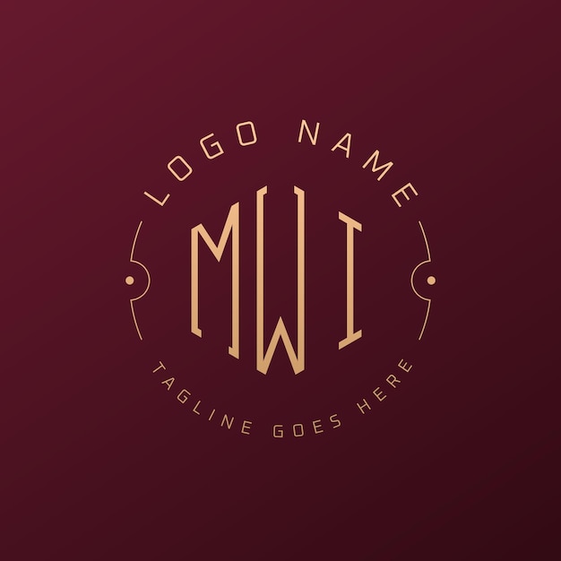 Diseño de logotipo de lujo MWI Letra elegante MWI Monograma Logotipo minimalista Poligono plantilla de diseño de logotipo MWI