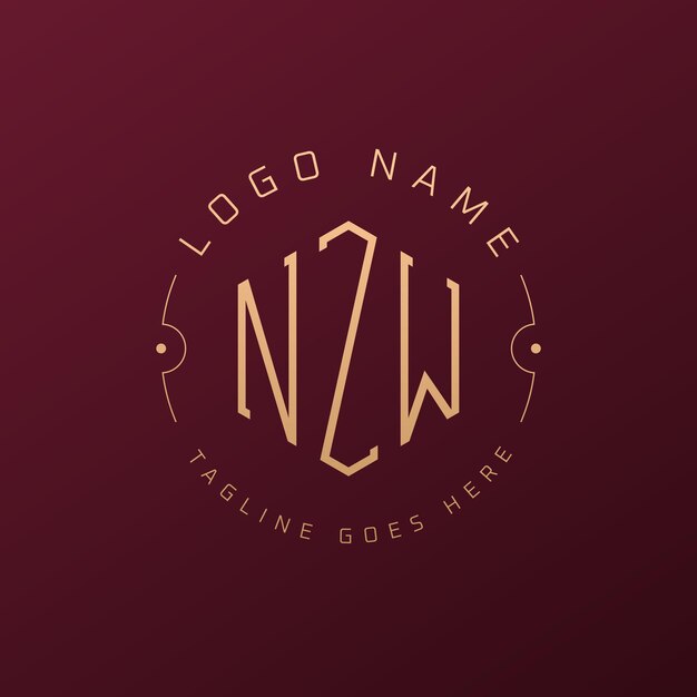 Diseño de logotipo de lujo de NZW Letra elegante NZW Monograma Logotipo minimalista Poligono plantilla de diseño de logotipo NZW