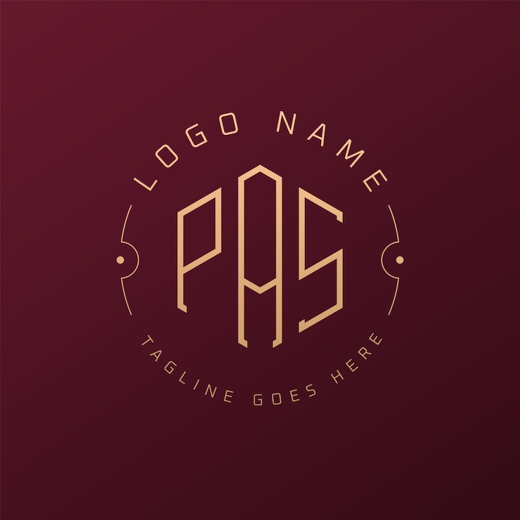 Vector diseño de logotipo de lujo pas elegante carta pas monograma logotipo minimalista poligono pas estampa de diseño de logotipo