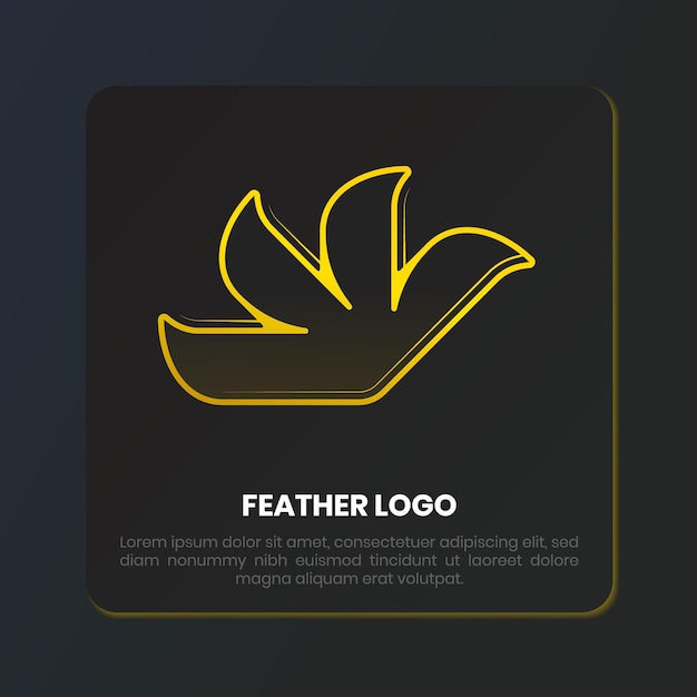 Vector diseño de logotipo de lujo de pluma dorada