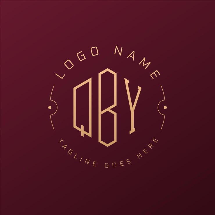 Vector diseño de logotipo de lujo de qby letra elegante de qby monograma de logotipo minimalista poligono de qby template de diseño de logotipo