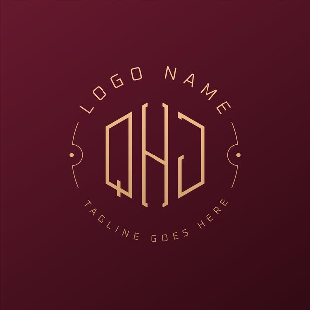 Diseño de logotipo de lujo QHJ Letra elegante QHJ Monograma Logotipo minimalista Poligono plantilla de diseño de logotipo QHJ