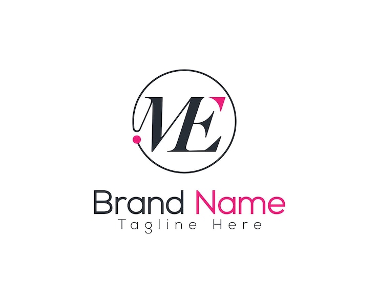 Vector diseño del logotipo de lujo de round style me letter company y de la identidad de marca