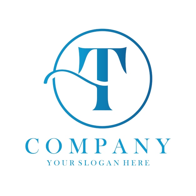 Diseño de logotipo de lujo T Vector de diseño de letras T