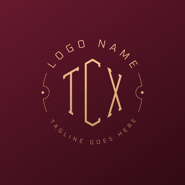 Diseño de logotipo de lujo TCX Letra elegante TCX Monograma Logotipo minimalista Poligono plantilla de diseño de logotipo TCX
