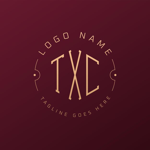 Diseño de logotipo de lujo TXC Letra elegante TXC Monograma Logotipo minimalista Polígono plantilla de diseño de logotipo TXC