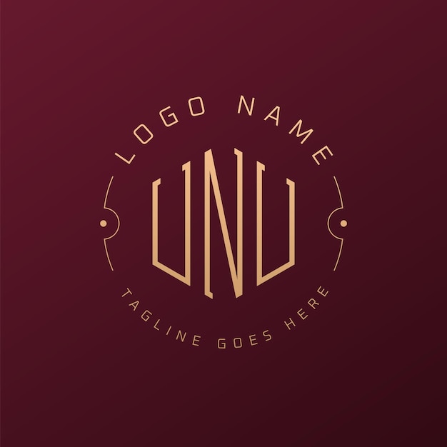 Diseño de logotipo de lujo de la UNU Letra elegante Logotipo de monograma de la ONU Poligono minimalista Template de diseño de logotipio de la ONU