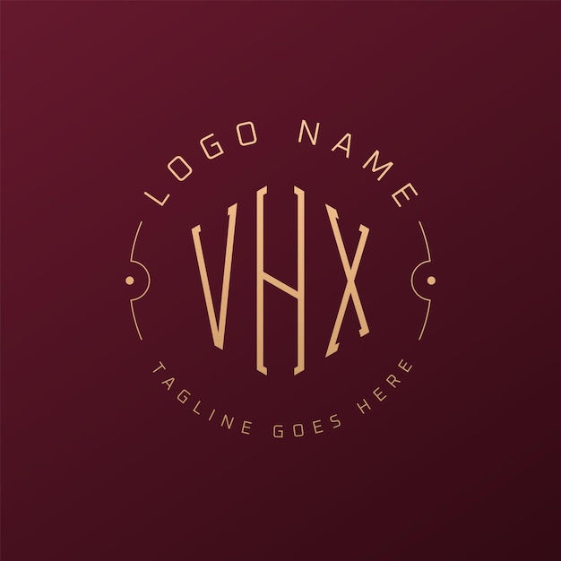 Diseño de logotipo de lujo de VHX Letra elegante de VHX Monograma de logotipo minimalista Polígono de VHX Template de diseño de logotipo