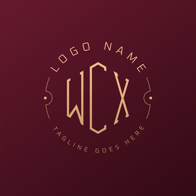 Diseño de logotipo de lujo de WCX Letra elegante de WCX Monograma de logotipo minimalista Poligono plantilla de diseño de logotipio de WCX