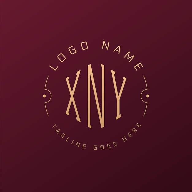 Diseño de logotipo de lujo XNY Carta elegante XNY Monograma Logotipo minimalista Poligono plantilla de diseño de logotipo XNY