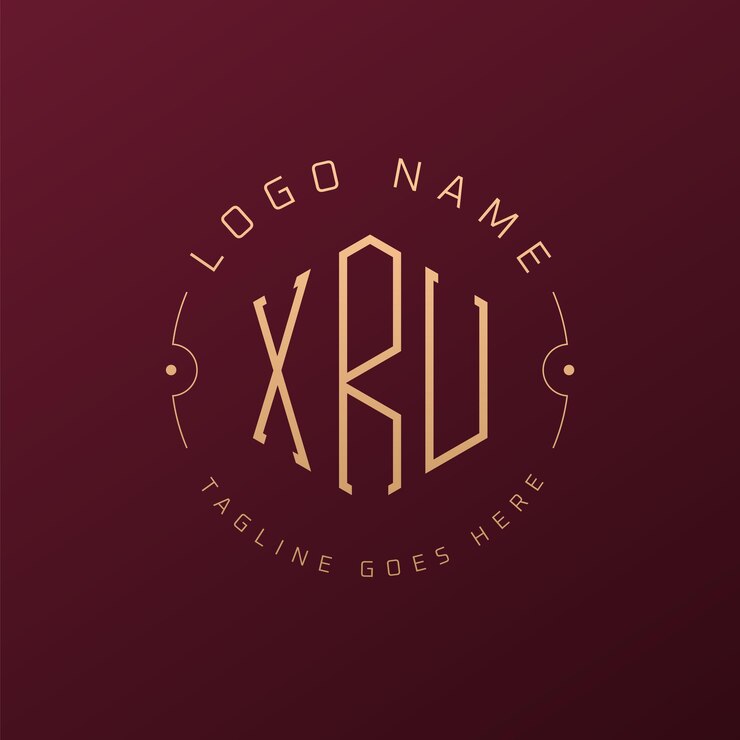 Vector diseño de logotipo de lujo xru letra elegante xru monograma logotipo minimalista polígono plantilla de diseño de logotipo xru