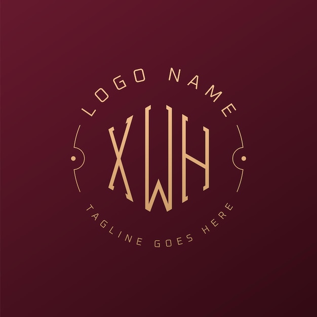 Diseño de logotipo de lujo XWH Letra elegante XWH Monograma Logotipo minimalista Poligono XWH Template de diseño de logotipo