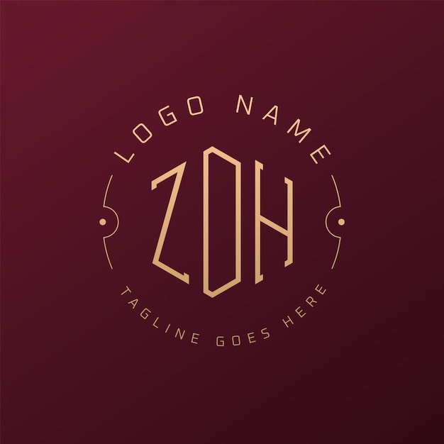 Diseño de logotipo de lujo ZDH Letra elegante ZDH Monograma Logotipo minimalista Poligono plantilla de diseño de logotipo ZDH