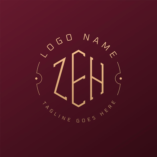 Diseño de logotipo de lujo ZEH Letra elegante ZEH Monograma Logotipo minimalista Poligono plantilla de diseño de logotipo ZEH