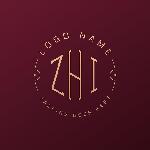 Diseño de logotipo de lujo ZHI Letra elegante ZHI Monograma Logotipo minimalista Poligono plantilla de diseño de logotipo ZHI