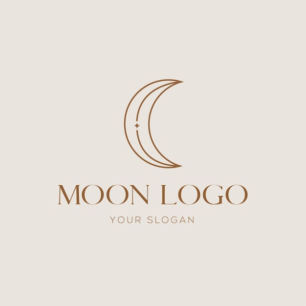 Vector diseño de logotipo de luna elegante esotérico místico en estilo de lujo