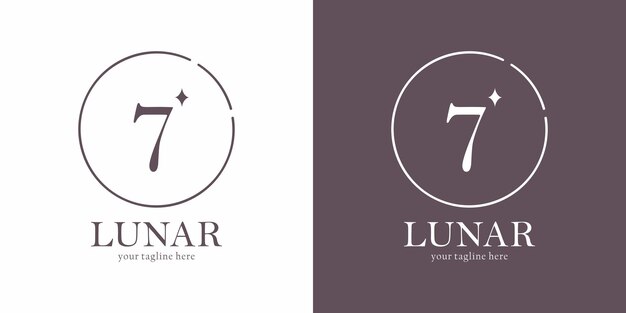 Diseño de logotipo lunar con letra 7