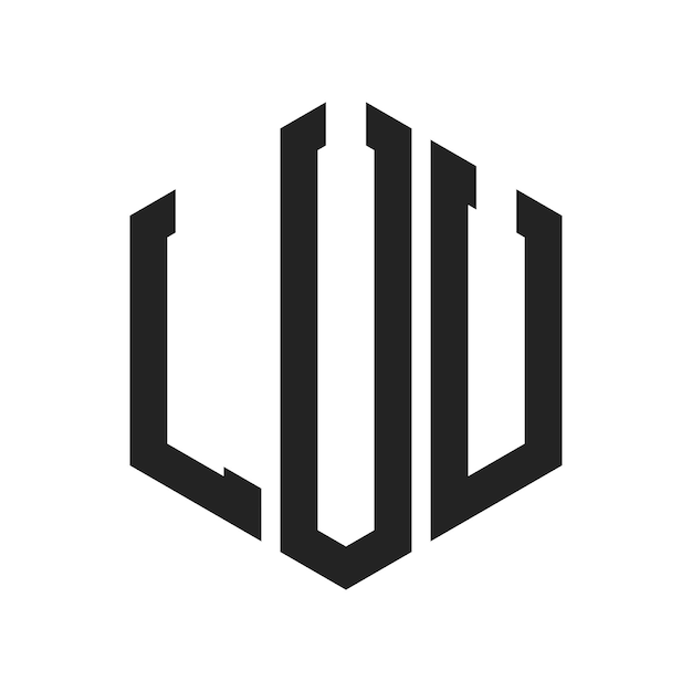 Diseño del logotipo LUU Letra inicial LUU Monograma Logotipo con forma de hexágono