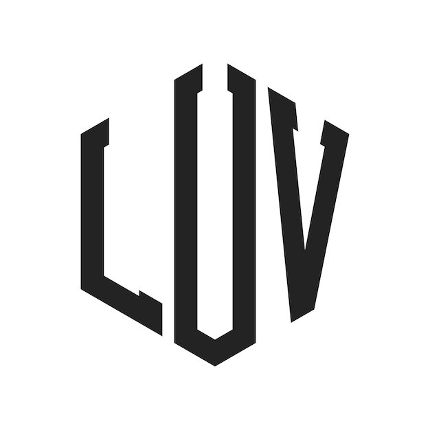 Diseño del logotipo LUV Letra inicial LUV Monograma Logotipo con forma de hexágono