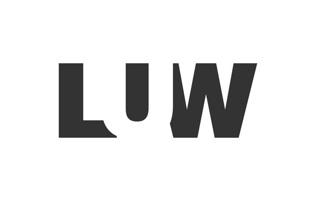 Diseño del logotipo LUW Letra inicial L U W estilo de letra en negrita para startups tecnológicas consultoría marca corporativa Nombre de la compañía creativo titulares tipografía identidad logotipo de moda