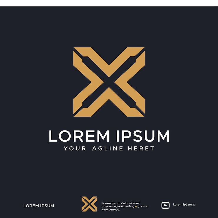 Vector diseño del logotipo luxury gold x