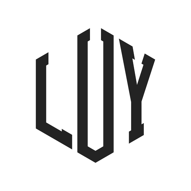 Diseño del logotipo LUY Letra inicial LUY Monograma Logotipo con forma de hexágono