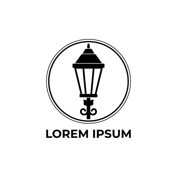 diseño de logotipo de luz de lámpara de vector