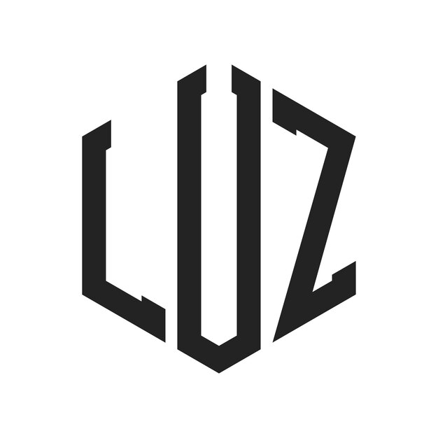 Diseño del logotipo LUZ Letra inicial LUZ Monograma Logotipo con forma de hexágono