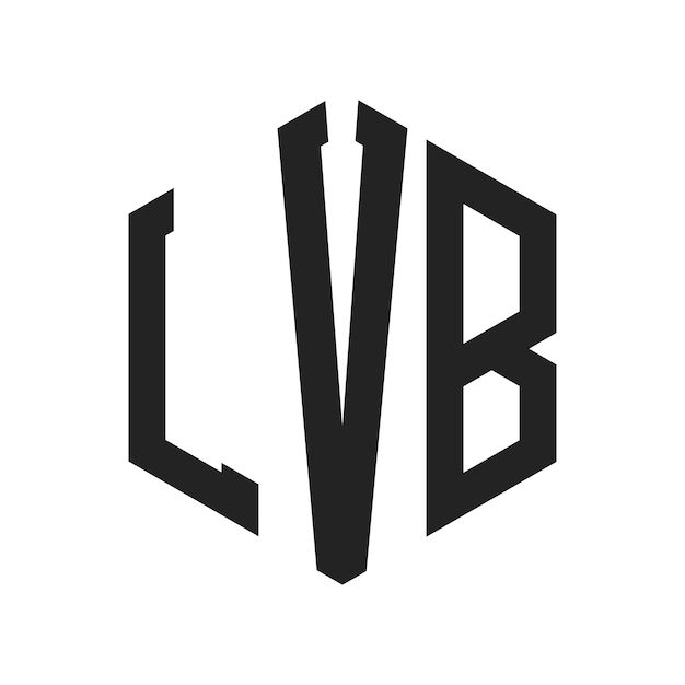 Diseño del logotipo LVB Letra inicial LVB Monograma Logotipo con forma de hexágono