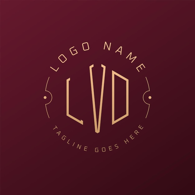Diseño de logotipo LVD de lujo Letra elegante LVD monograma Logotipo minimalista Poligono LVD plantilla de diseño de logotipo