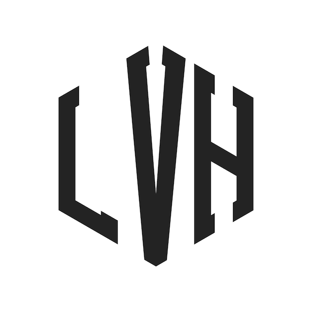 Diseño del logotipo LVH Letra inicial LVH Monograma Logotipo con forma de hexágono