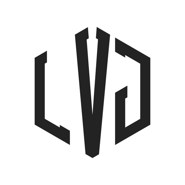 Diseño del logotipo LVJ Letra inicial LVJ Monograma Logotipo con forma de hexágono