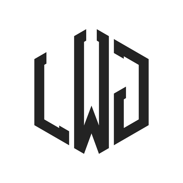 Diseño del logotipo de LWJ Letra inicial LWJ Monograma Logotipo con forma de hexágono