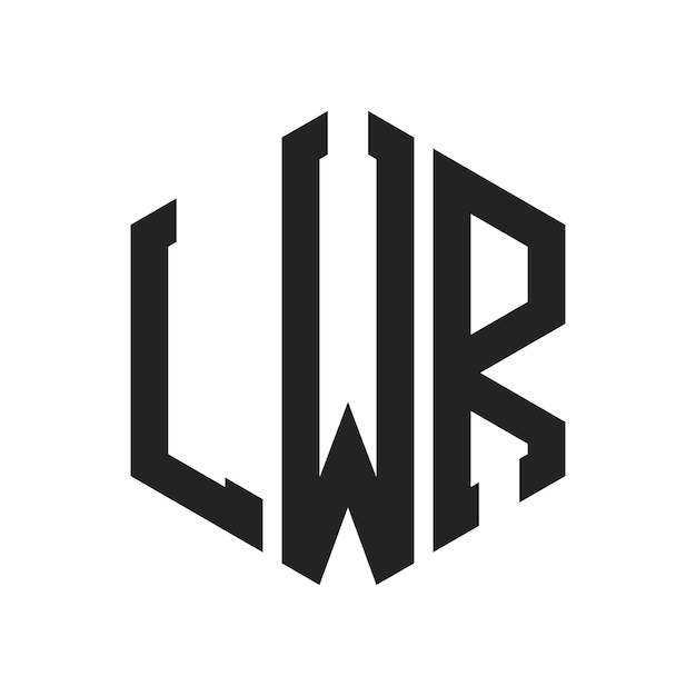 Diseño del logotipo LWR Letra inicial LWR Monograma Logotipo con forma de hexágono